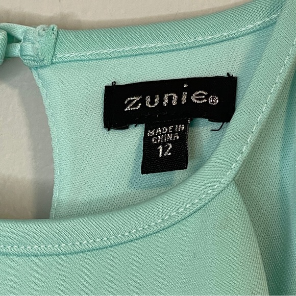 ZUNIE Mint Scalloped Homecoming Dress Size 12 - Picture 2 of 5